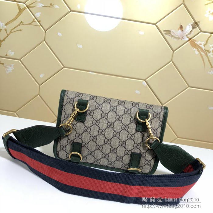 GUCCI古馳 新款 489617 Gucci女包 古馳單肩包 Gucci斜挎包 古馳虎頭標 肩帶可調 可做胸包腰包斜挎包 pvc/綠色  ydgq3425